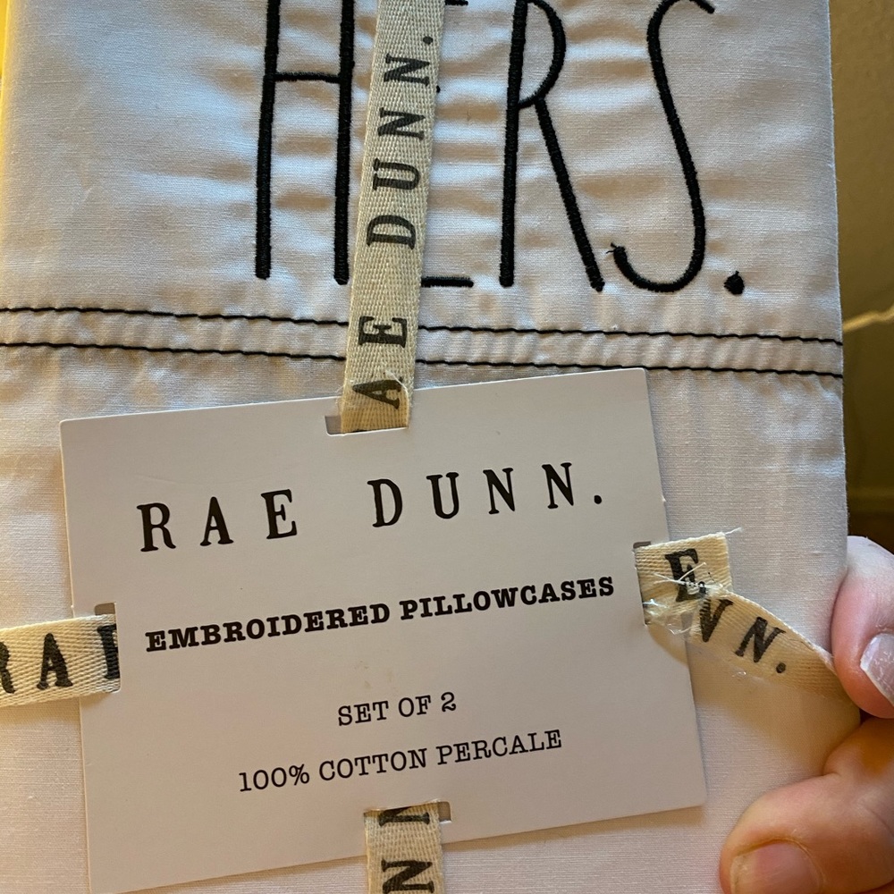 Rae Dunn his & hers pillow cases